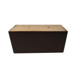 Bruine rechthoekige houten meubelpoot 4,5 cm